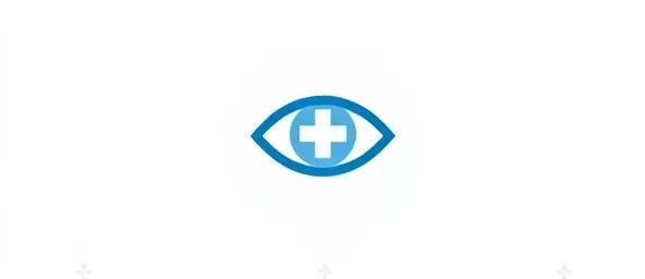 Icône bleue et blanche représentant un œil avec une croix médicale au centre, symbolisant la vision et la confiance dans les partenariats de santé pour les hôpitaux et les cliniques.