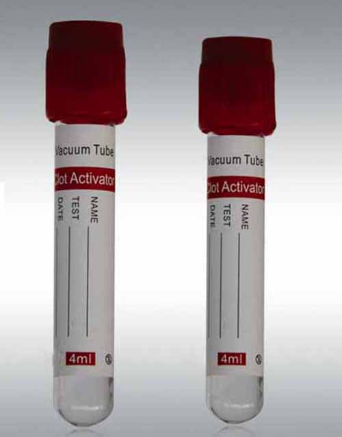 Tube de sang avec activateur de coagulation de verre de 13 × 75 mm