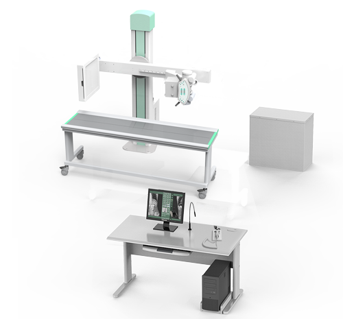 Coffre FPD numérique haute fréquence 56Kw DR avec système de table mobile