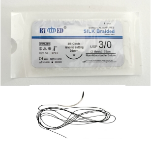 Suture en soie jetable 2-5/0