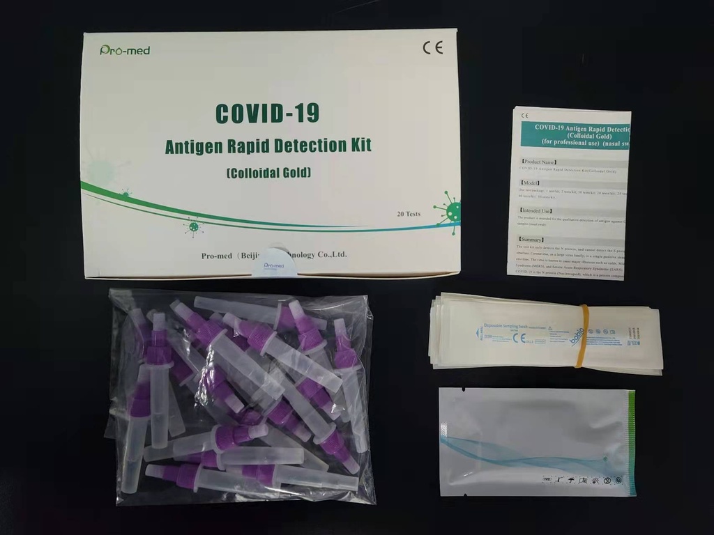 Kit de detección rápida de antígenos (coloidal),20Prueba/Caja