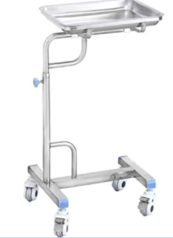 Chariot élévateur chirurgical avec plateau 45*35cm, hauteur réglable 60-120cm