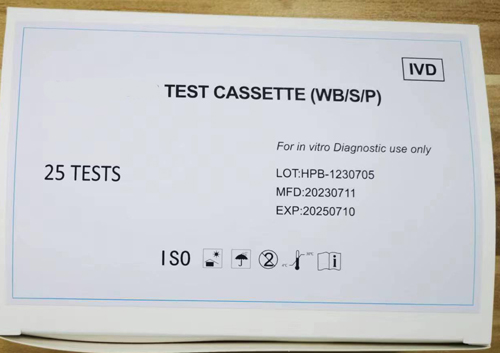 VIH 1/2 Virus de la inmunodeficiencia humana 1/2 Prueba Casete de 4,0 mm, 25 pruebas/caja