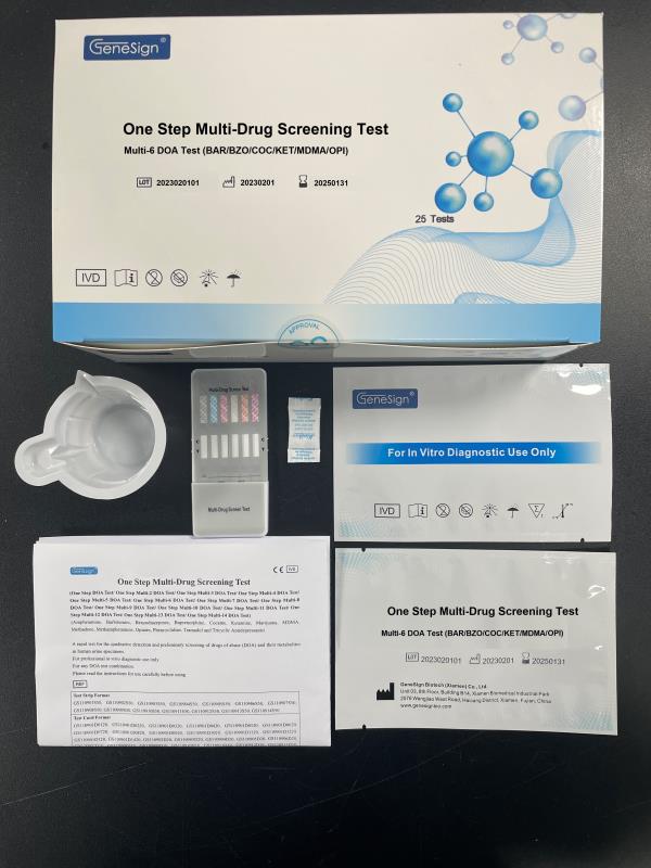 Multi-Drug Test Panel 6 Para (BAR/BZO/COC/KET/MDMA/OPI)