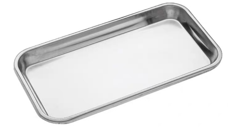 Assiette carrée en acier inoxydable, 21,5*10,5 cm