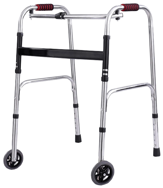 Stainless steel walking frame with wheels