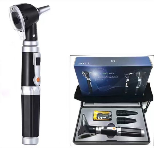 Fiber optic otoscope with large display