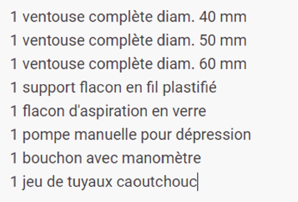 Kit d'aspiration pour avortement, 8 pièces