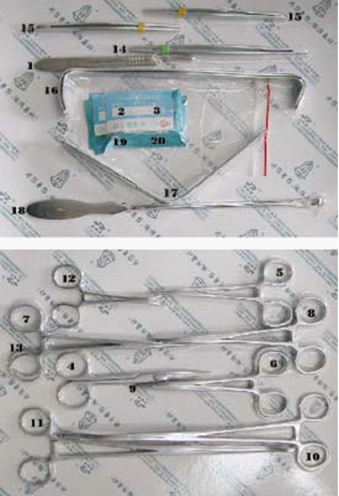 Female Ligation Instrument Kits, 21 Pcs