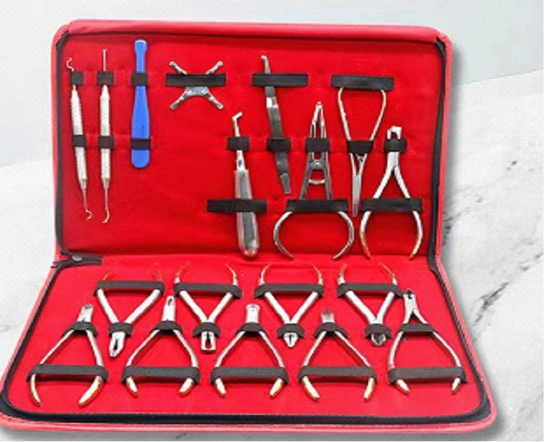 Kit d'instruments orthodontiques, 18 pièces