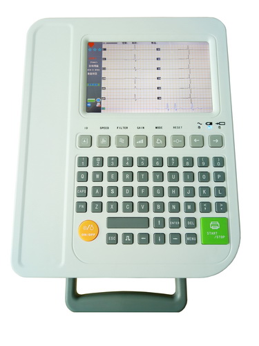 Machine ECG à écran LCD TFT couleur 12 canaux 12 fils