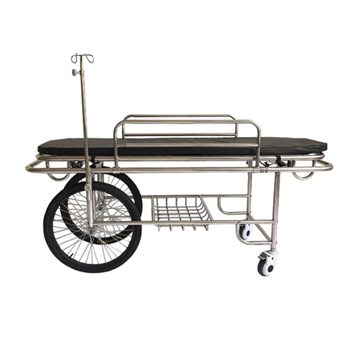 [CCFF25] Stainless Steel Patient Stretcher With 2 big Wheels