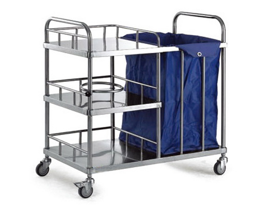 [CCF-F681] Stainless Steel Foldable Linen Trolley