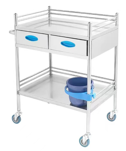 [CCF-B12] Medical Stainless steel trolley with barrel