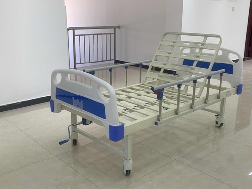 [CC24010801] ABS single crank hospital bed with guardrails, IV stand, wheels