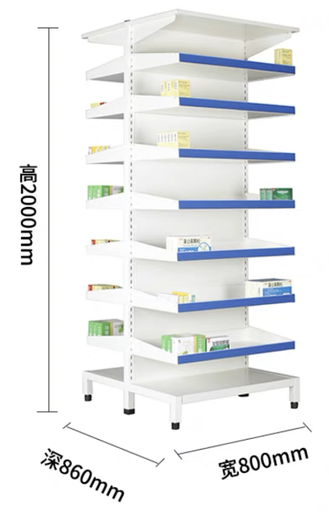 [CB46-1] Estante para medicamentos de doble cara de 7 capas sin deslizadores, 80*46*200 cm